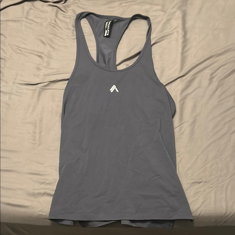 Alphalete Gray Racerback Fitted Tank Top